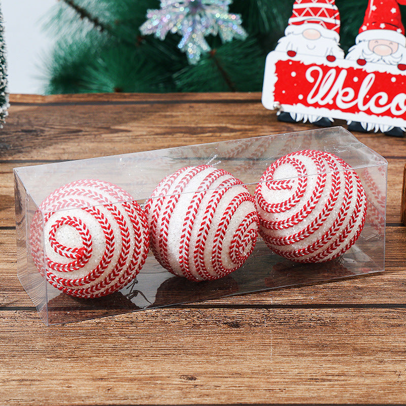Christmas Ball Ornament Set 3PC Christmas Tree Decoration Colorful Balls Hanging Decor 8cm Holiday Decoration Ball