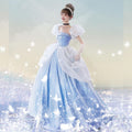 Halloween  Cosplay Princess Dress Blue Evening Gown Stage Performance Costume