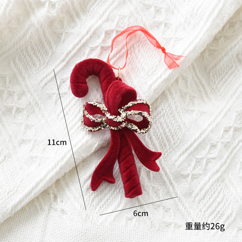 Christmas decoration red flocking elk bell pendant Christmas tree decoration ornaments
