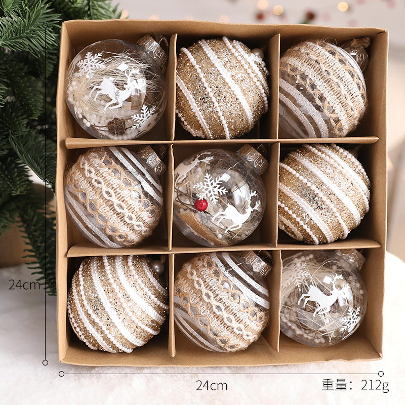 Christmas Tree Decorative Transparent Ball Ornament Hanging Decoration with Pendant Accessory