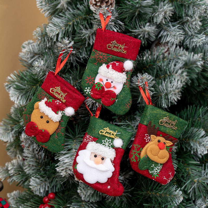 Christmas Socks Gift Bag Cartoon Kids Gift Socks Large and Small Sizes Christmas Small Gift Decoration Sock Ornaments