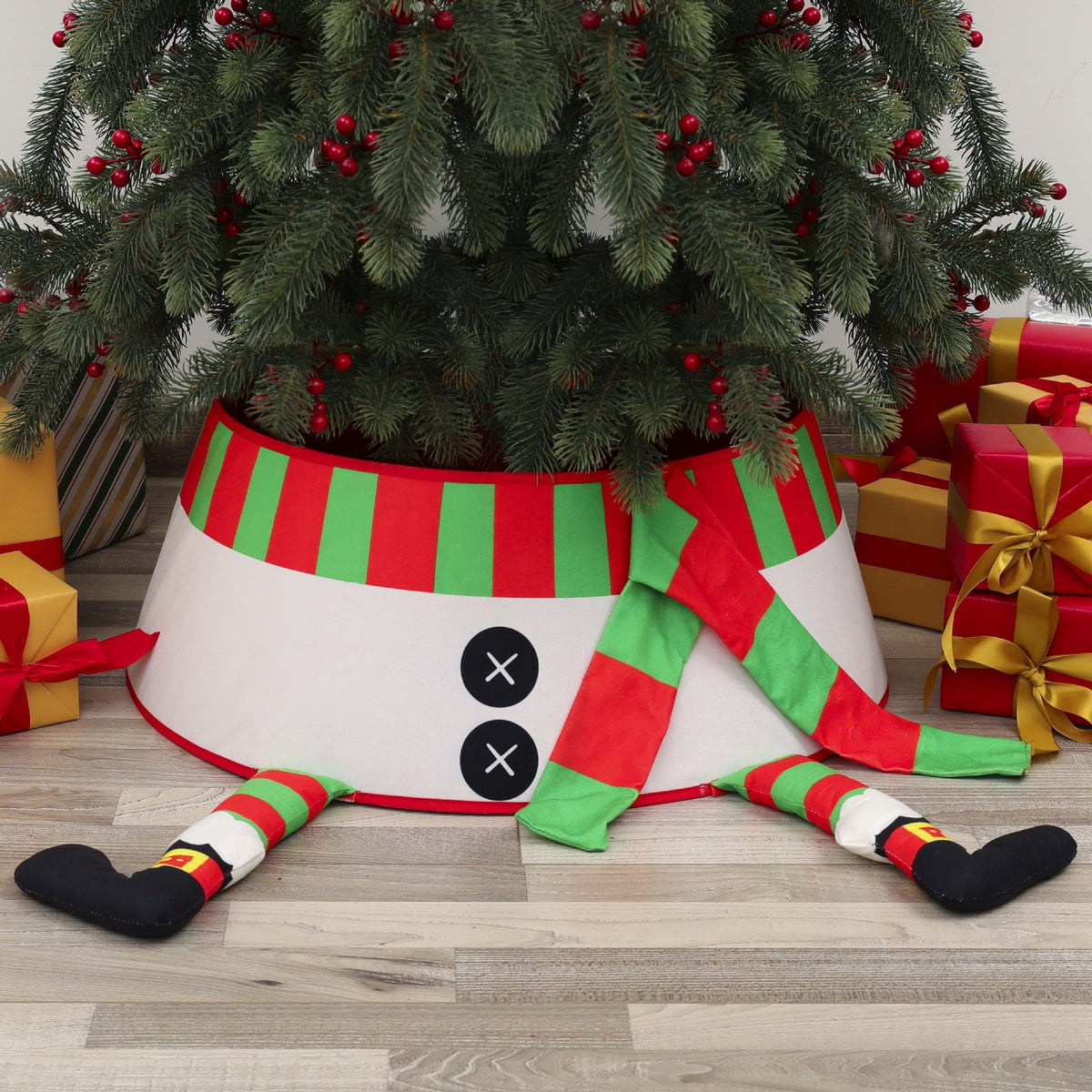 Christmas Tree Skirt with Legs Decoration Base, Festive Holiday Christmas Tree Dressing, Celebration Atmosphere Decoration