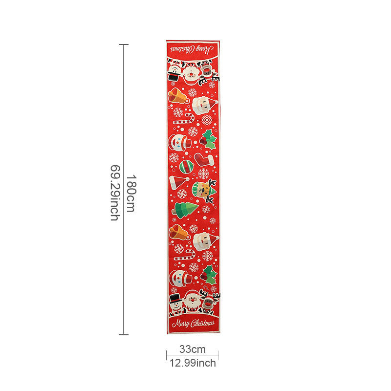 Christmas Decoration Linen Table Flag Christmas Creative Christmas Tree Wreath Printed Table Wallpaper Decoration