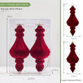 New Christmas Decoration Flocked Ball Wine Red Creative Cone Shaped Ornament Christmas Tree Decoration Festival Atmosphere Hanging Decor
