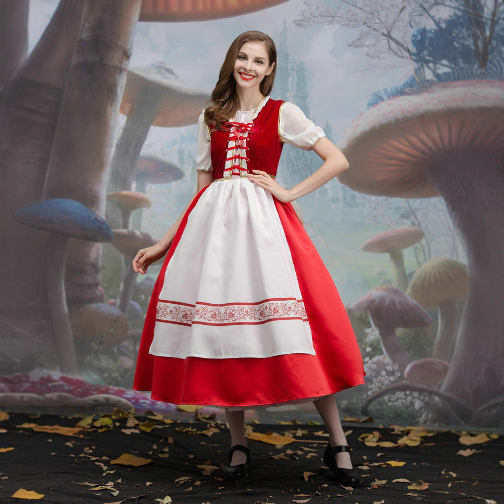 Hooded Red Riding Hood Costume for Halloween Cosplay and Stage Performance
