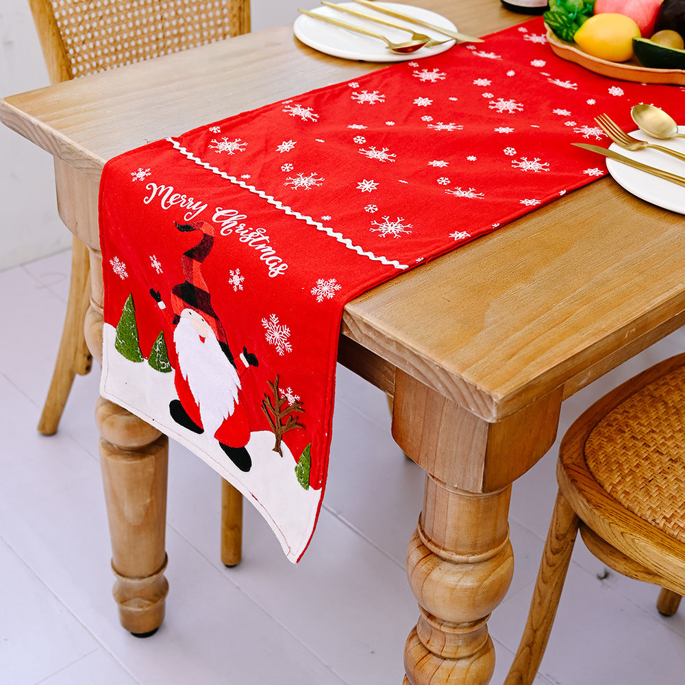Christmas Decoration Faceless Elderly Table Flag Snowflake Tablecloth Creative European Christmas Tea Table Decoration Meal Mat