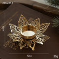 Christmas Golden Iron Candlestick Desktop Decoration Christmas Day Snowflake Decorations Table Arrangement