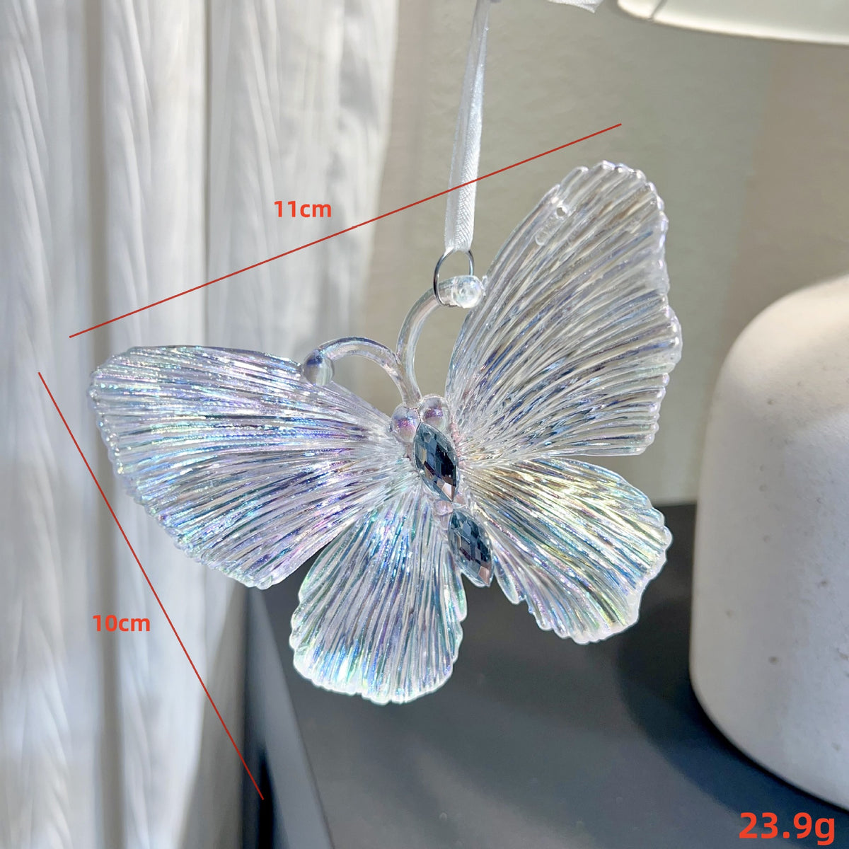 Christmas Tree Decoration Transparent Acrylic Colorful Bell Butterfly Shape Ornament
