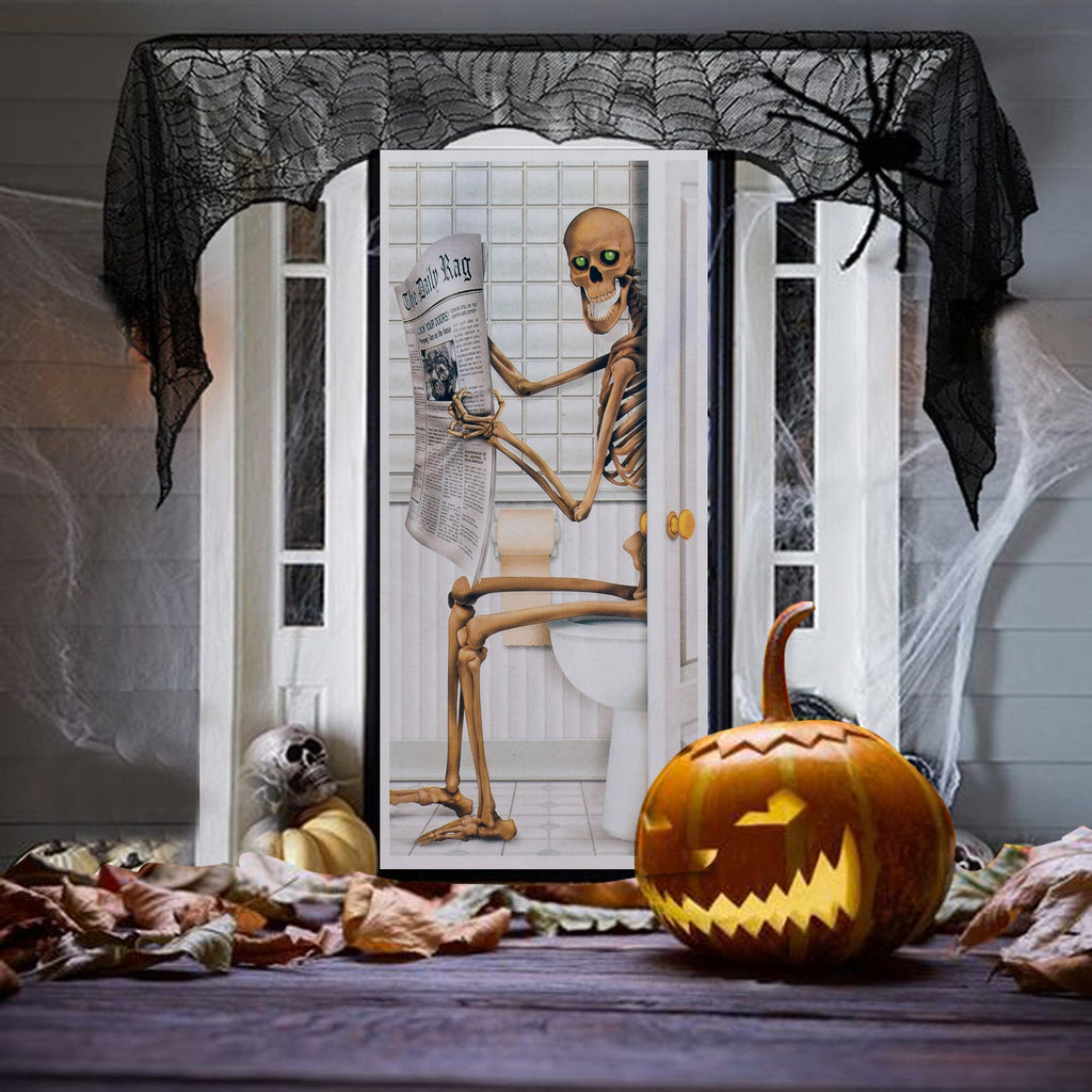 Halloween Decorative Props Skeleton Terror Zombie Glass Door Poster