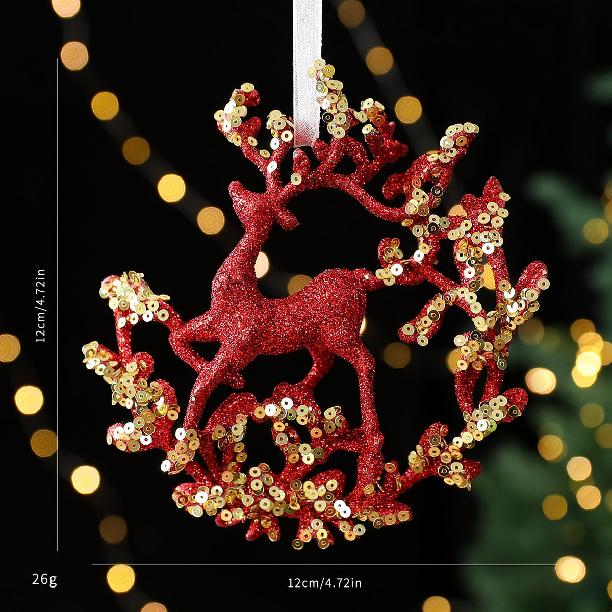 Saintyuan PC Sequin Glitter Pendant Christmas Decoration Snowflake Ornament for Christmas Tree Decoration