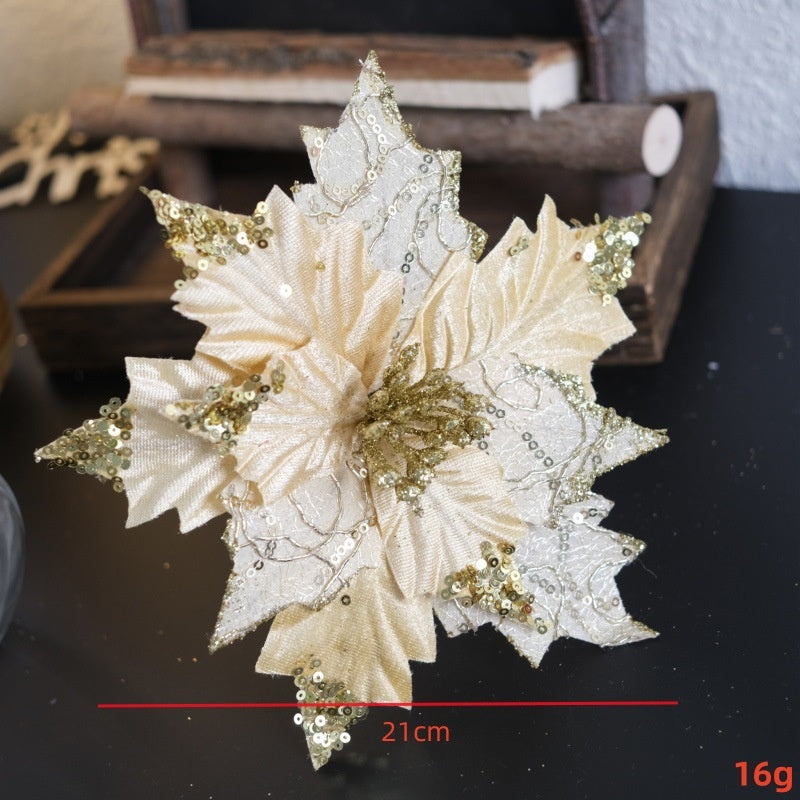 Christmas Decoration Embroidered Sequin Christmas Tree Decor Hotel Atmosphere Decoration DIY Decorative Flower