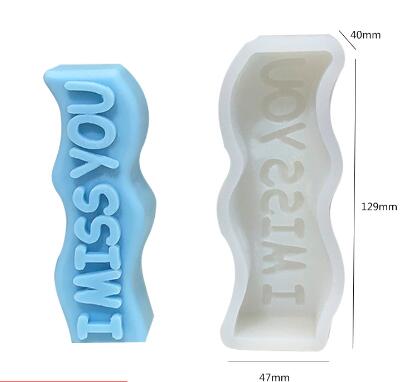 English Letters Christmas Candle Silicone Mold DIY Handmade Art Gypsum Soap Baby Birthday Cake Decoration Valentine's Day Gifts