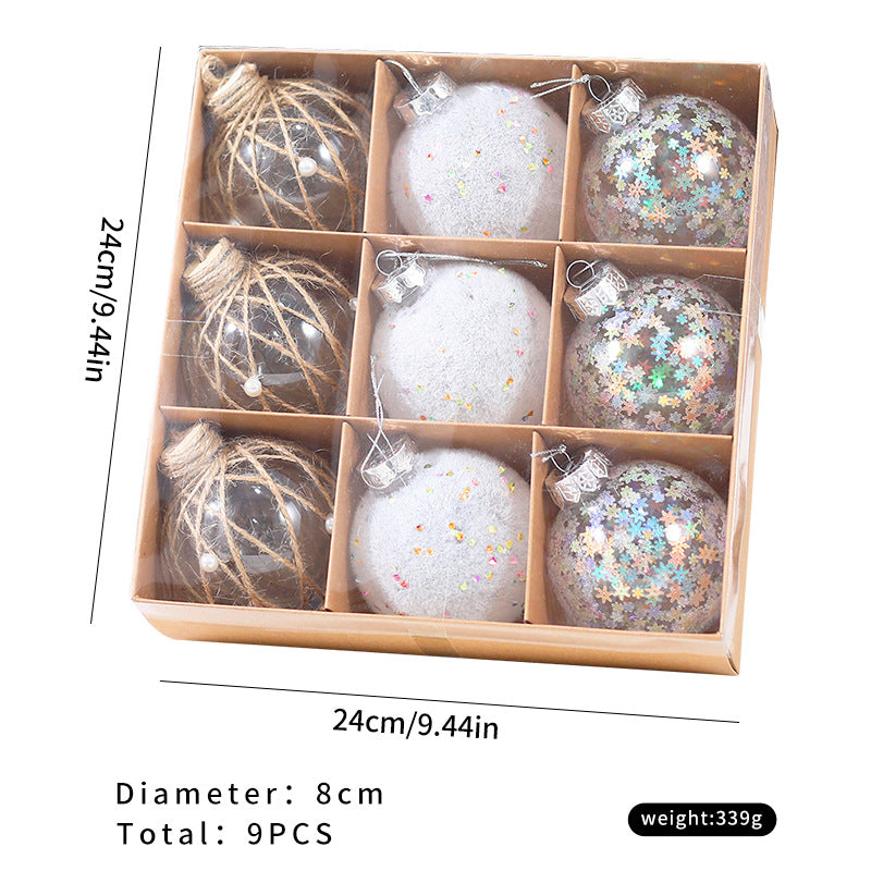 New Christmas Ball 8CM Painted Ball Christmas Tree Decoration Hanging Ornament Scene Decoration Christmas Decorative Small Hanging