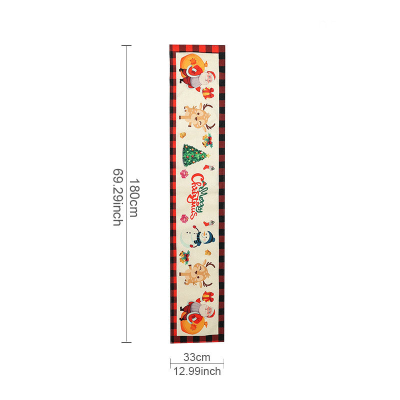 Christmas Decoration Linen Table Flag Christmas Creative Christmas Tree Wreath Printed Table Wallpaper Decoration