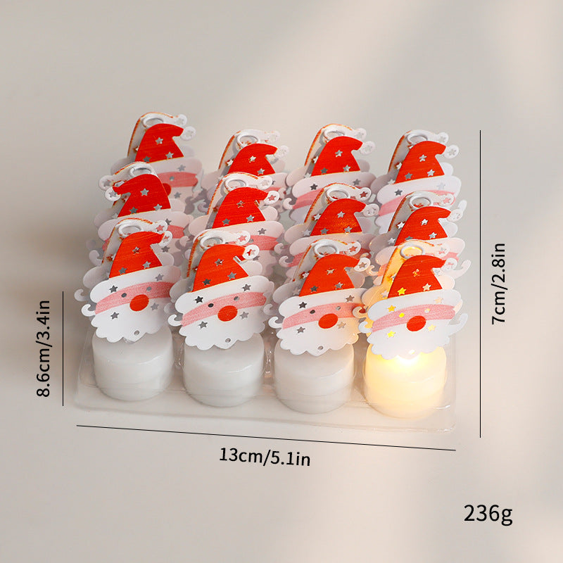 LED Electronic Candle Light Christmas Tree Santa Claus Snowman Creative Candle Night Light Decorative Ornament