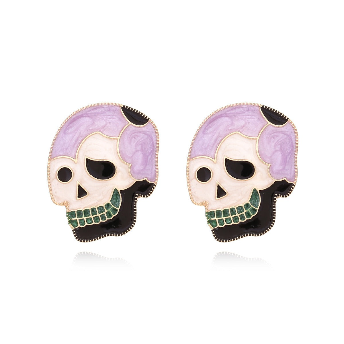 Alloy Drip Oil Skeleton Earrings Fun and Cute Halloween Earrings