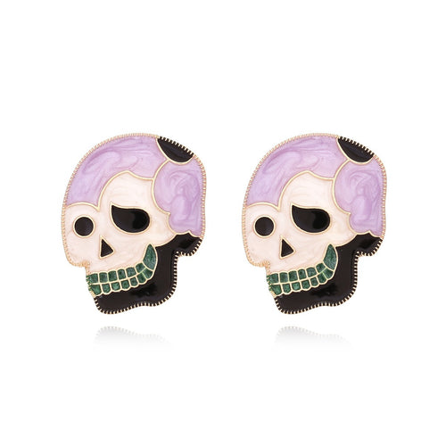 Alloy Drip Oil Skeleton Earrings Fun and Cute Halloween Earrings