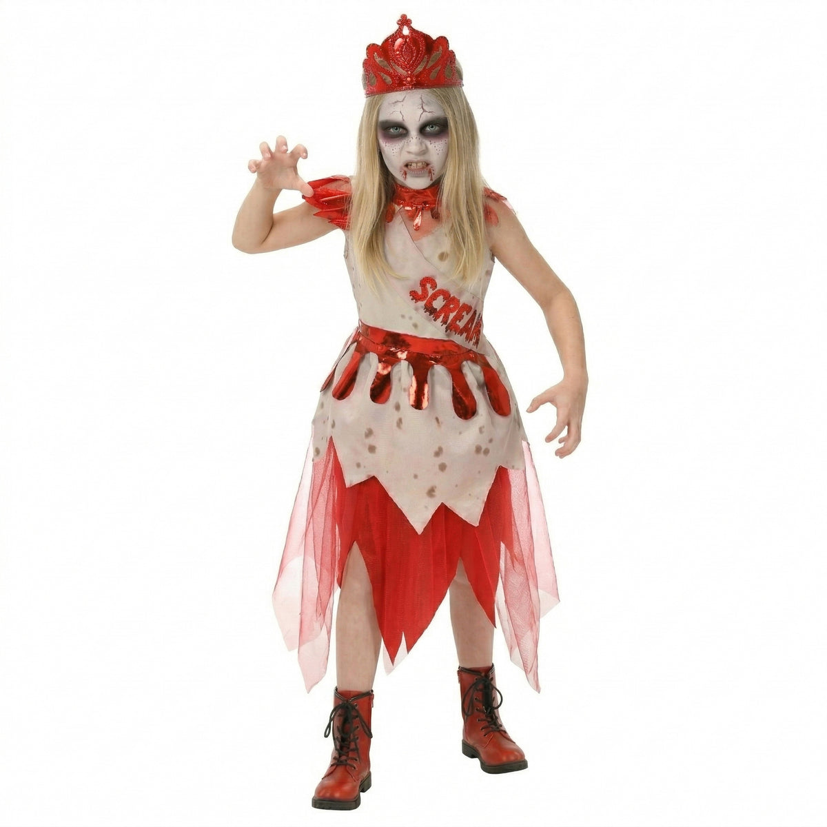 Halloween Children's Bloody Queen Cosplay Costume Party Performance Outfit for Girls
