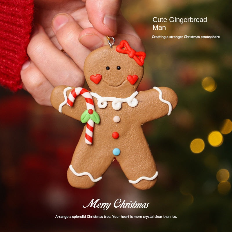 Christmas Decorations Christmas Gingerbread Man Atmosphere Decoration Christmas Tree Vintage Cute Resin Magnetic Fridge Sticker
