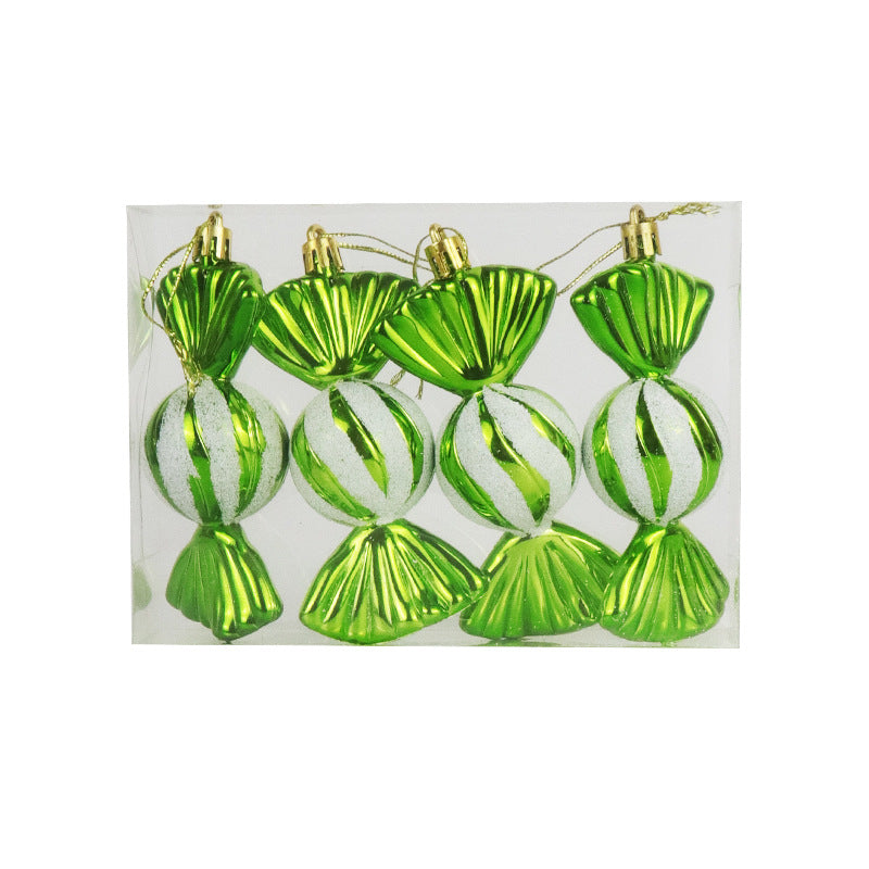 New Christmas candy pendant, Christmas tree decoration, electroplated painted plastic props, window display, counter decoration