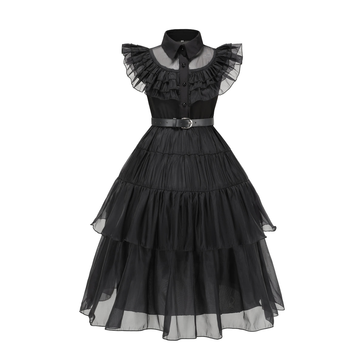 Wednesday Addams Halloween Black Dress Cosplay Costume