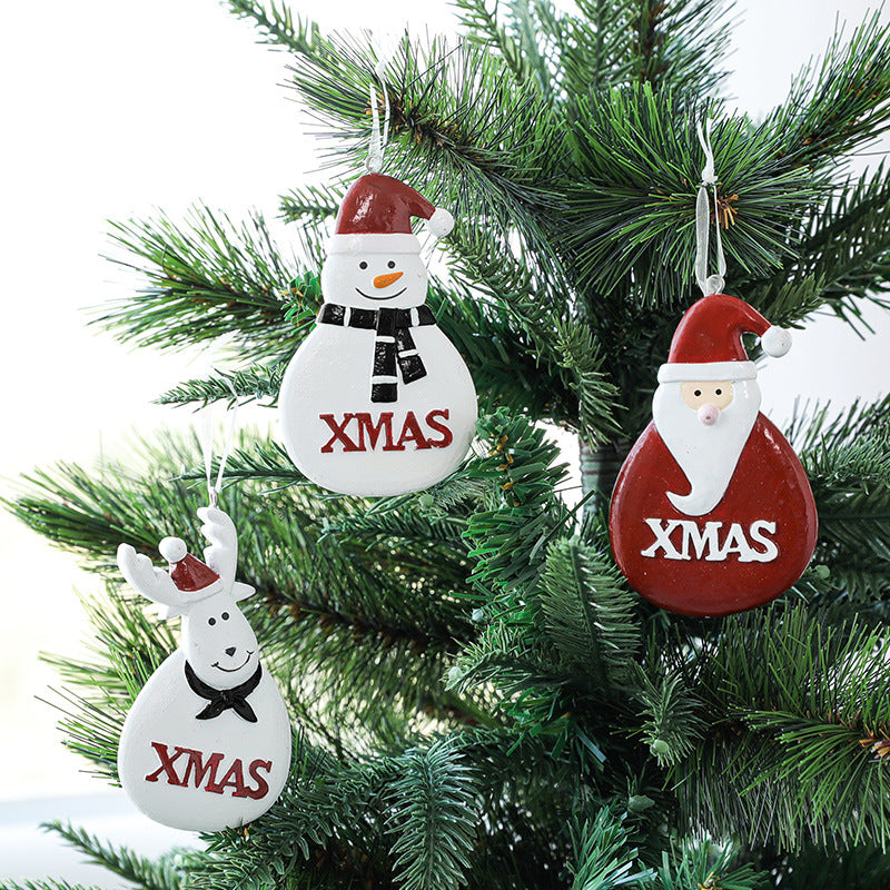 Christmas Decoration Decoration Santa Claus Snowman Christmas Tree Resin Small Pendant Pendant
