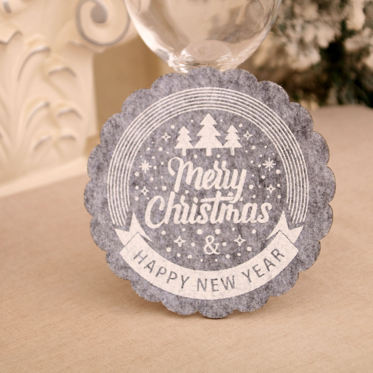 Christmas Wine Cup Mat Tea Cup Mat Christmas Hotel Restaurant Home Decoration Supplies