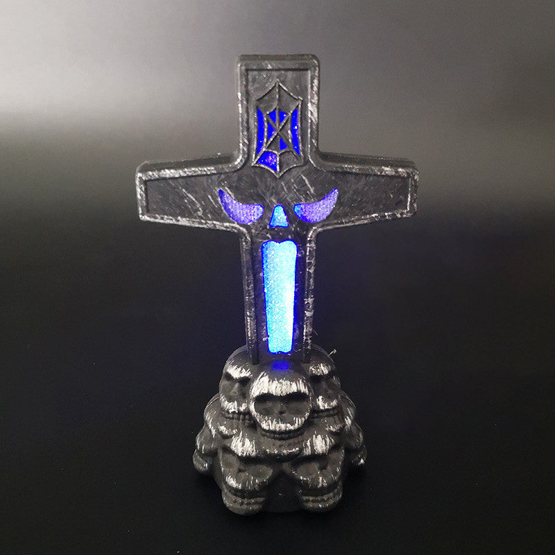 Halloween Tombstone Light New LED Decorative Prop Candle Light Colorful Flash Skull Light Portable Pumpkin Light