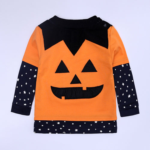 Baby Halloween Pumpkin Costume New Autumn Long Sleeve Kids Star Wizard Hat Halloween Set