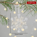 New Christmas Decoration Glitter Acrylic Pendant Transparent Powder Snowflake Charm for Christmas Tree Decoration