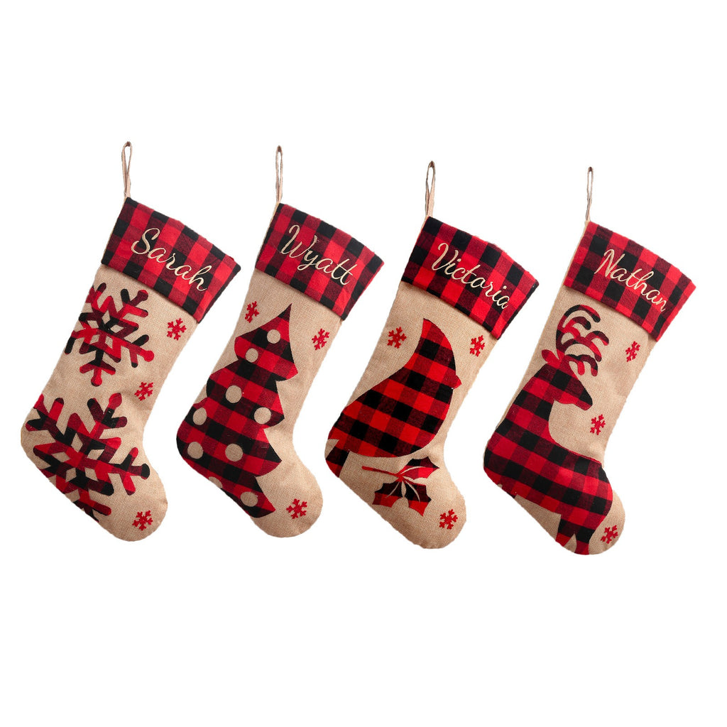Christmas Decoration Large Machine Embroidered Christmas Socks Christmas Gebu Elk Snowflake Children's Gift Socks Pendant