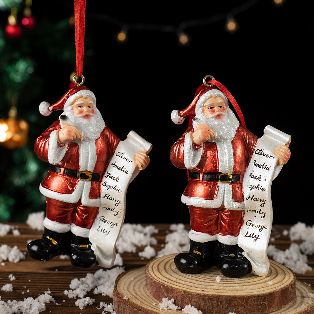 Santa Claus Christmas Pendant Home Christmas Tree Ornament Gift Decoration Resin Ornament