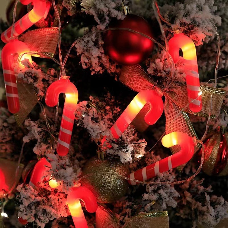 Christmas crutches, Christmas lights, LED light string