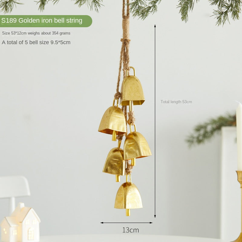 Christmas Atmosphere Decoration Iron Bell Hanging Ornament Christmas Tree Decor Wind Chime Hanging Decor Scene Decoration Pendant