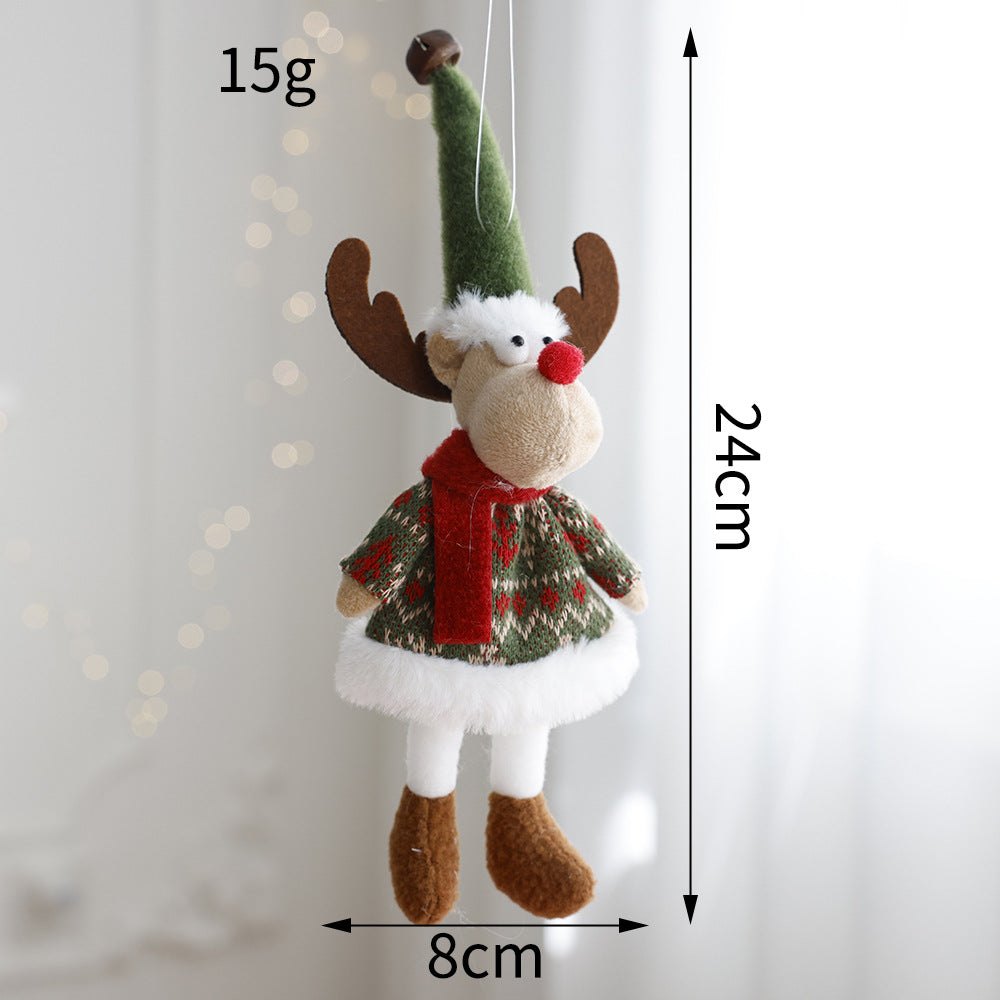 Christmas Decoration Fabric Doll Small Doll Pendant Plush Elk Santa Claus Snowman Christmas Tree Decoration