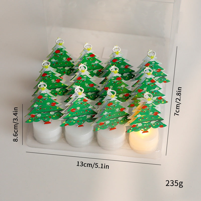 LED Electronic Candle Light Christmas Tree Santa Claus Snowman Creative Candle Night Light Decorative Ornament