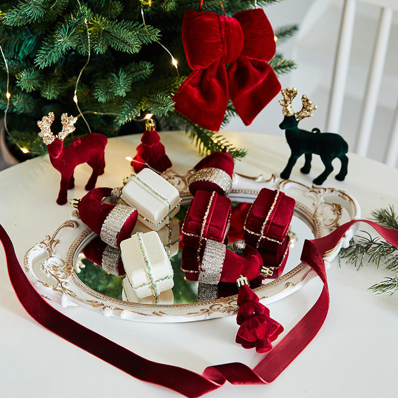 Christmas Red Irregular Ball New Christmas Tree Decoration Hanging Ball Reindeer Wreath Ornament Atmosphere Decoration Hanging Ornament