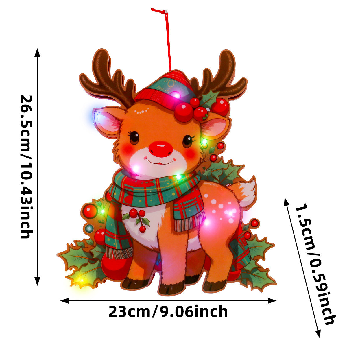Santa Claus luminous door hanging decoration Christmas home DIY colorful lights snowman scene decoration hanging decoration