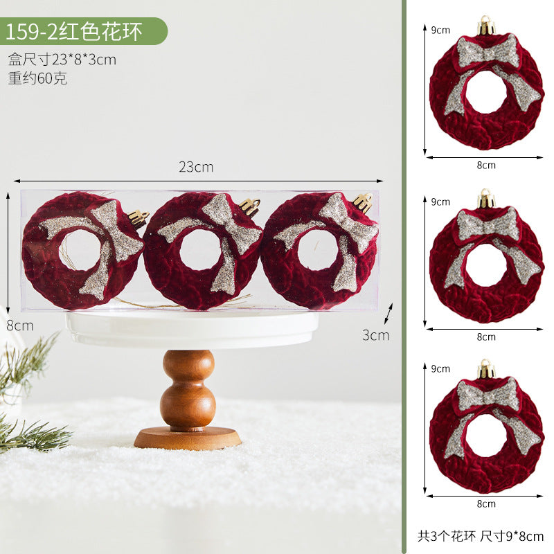 Christmas Red Irregular Ball New Christmas Tree Decoration Hanging Ball Reindeer Wreath Ornament Atmosphere Decoration Hanging Ornament