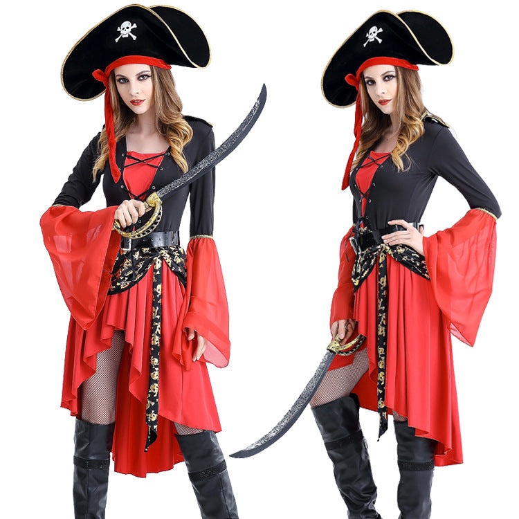 Pirate Queen Costume Role Play Uniform Halloween Outfit Anime