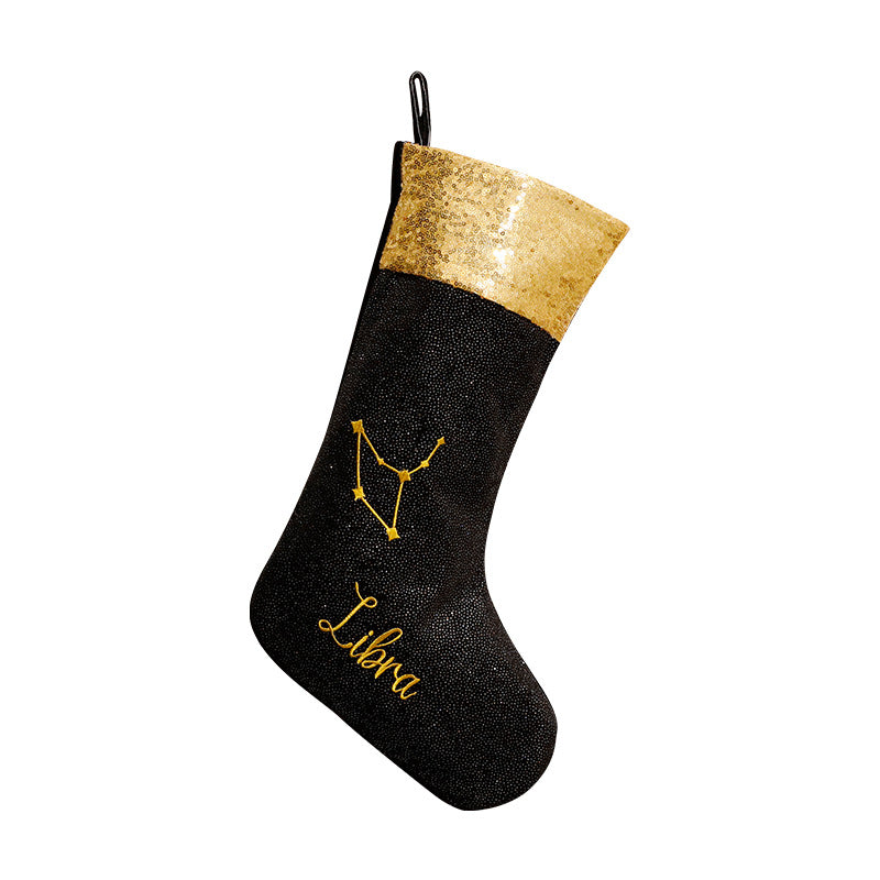 Christmas Decoration Black Zodiac Christmas Socks Christmas Ornament Display Piece
