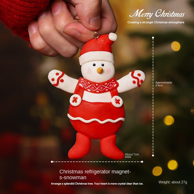 Christmas Decorations Christmas Gingerbread Man Atmosphere Decoration Christmas Tree Vintage Cute Resin Magnetic Fridge Sticker
