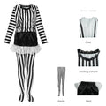 Halloween Beetlejuice Cosplay Costume Black and White Stripe Dress for Stage Performance