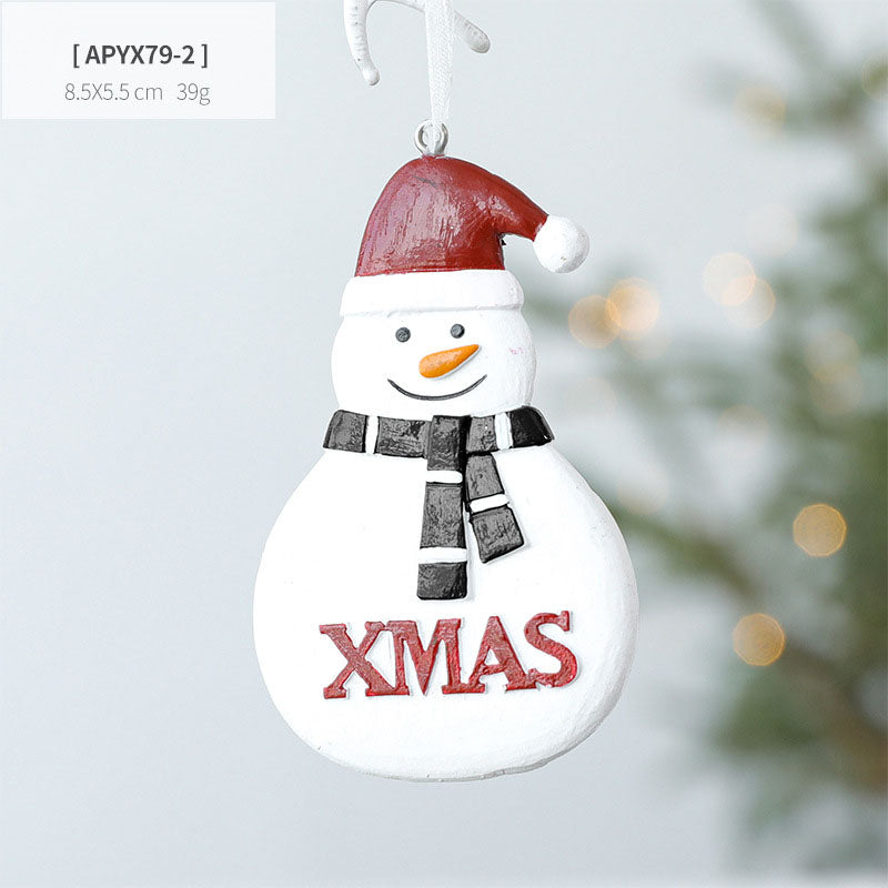 Christmas Decoration Decoration Santa Claus Snowman Christmas Tree Resin Small Pendant Pendant