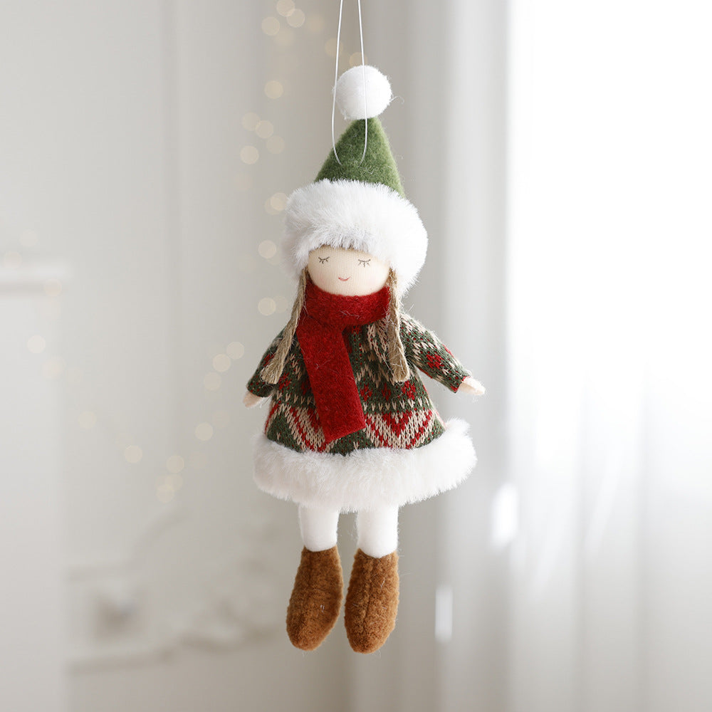 Christmas Decoration Fabric Doll Small Doll Pendant Plush Elk Santa Claus Snowman Christmas Tree Decoration