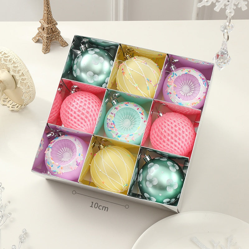Christmas Decoration Festival Scene Decoration Christmas Tree Ornament Handmade DIY Macaron Christmas Ball Small Hanging Decor