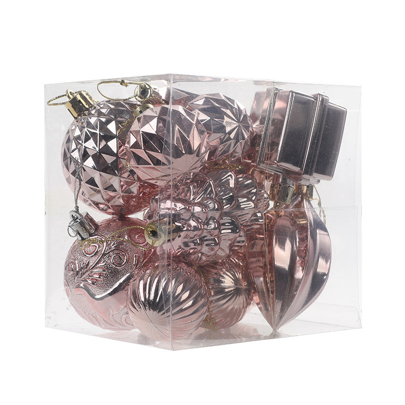 Christmas Tree Electroplating Octagonal Star Pinecone Ball Pendant Decoration Christmas Ball Gift Box Pendant Ball Decoration
