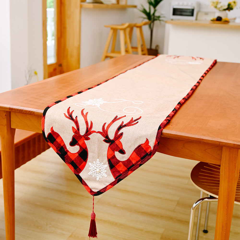 Christmas Decoration Faceless Elderly Table Flag Snowflake Tablecloth Creative European Christmas Tea Table Decoration Meal Mat