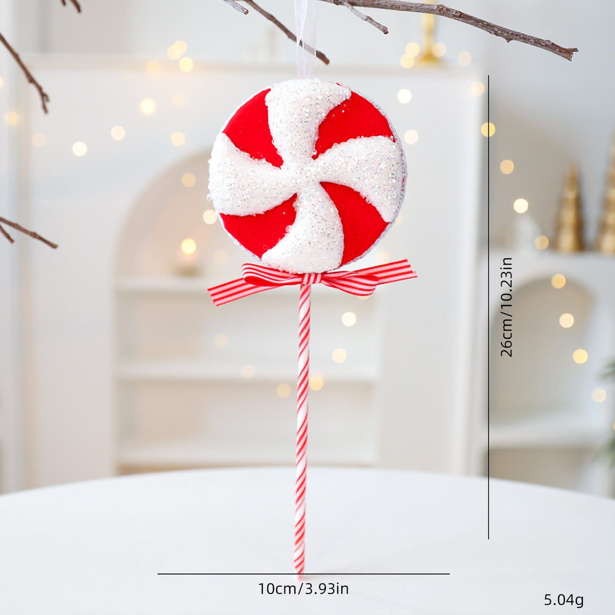Santa Yuen New Red and White Decorative Foam Candy Cane Lollipop Ornament Christmas Decoration Christmas Tree Decoration