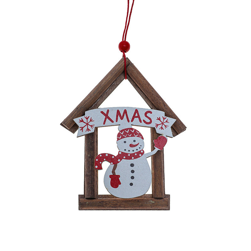 Christmas decorations, wooden houses, Christmas tree ornaments, ornaments